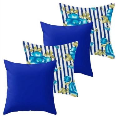 Imagem de Kit 4 Capa De Almofada 40X40 Malha Com Zíper Lisa Estampada - Ametista