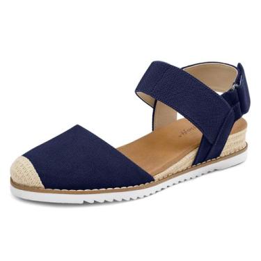 Imagem de Sandálias femininas mysoft com cunha baixa e bico fechado, confortávei