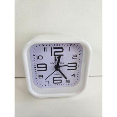 Imagem de Relógio despertador quartz analógico silencioso portátil de mesa - baz