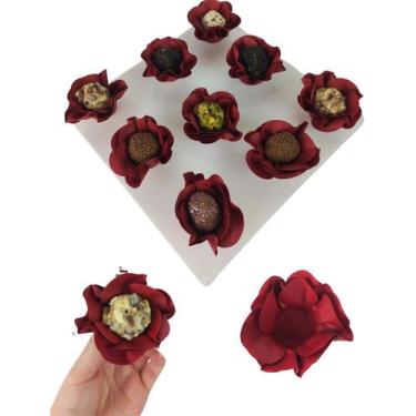 Imagem de 40 Forminhas P/ Doce Fino Nina Pink Kraft Flor Cor Vibrante - Lulli Fe