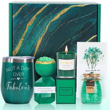 Imagem de Cesta de presentes WECURATED Emerald Green Spa para mamãe e esposa
