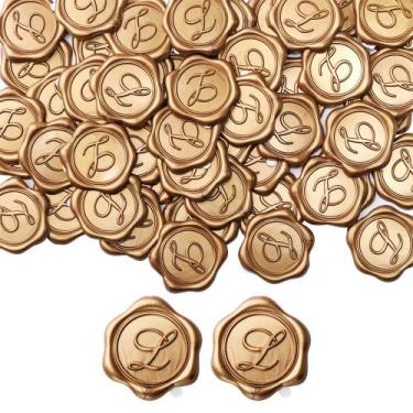 Imagem de Adesivos Wax Seal Yoption Initial Alphabet L, pacote com 100 unidades 
