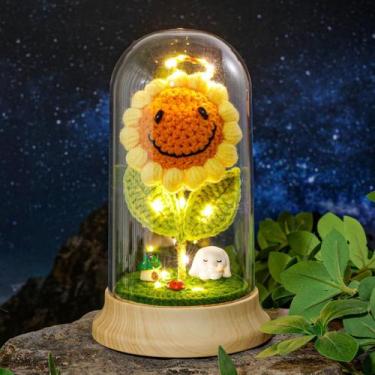 Imagem de Candeeiro de mesa Levvohd LED Sunflower Dome 12x19 cm feito à mão