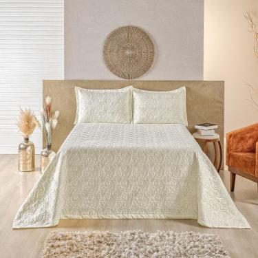 Imagem de Kit Cobre Leito London Queen 3 peças Percal 400 Fios Bordado - Linda C