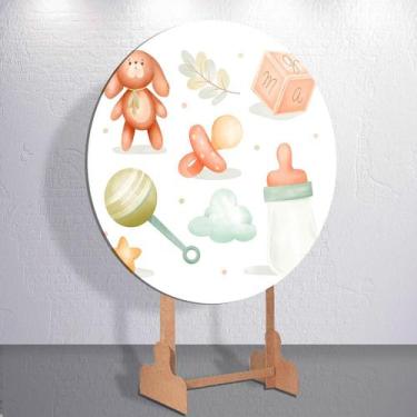 Imagem de Decoração infantil festa com painel redondo capa Baby Bebe Dormindo ta