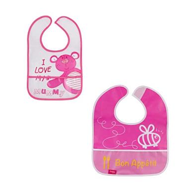 Imagem de Babador Impermeável Bebê Menina Kit 2 Peças Comtac Kids 1328