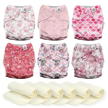 Imagem de Mama Koala Fraldas de pano 3.0 para bebês, pacote com 6, fraldas de bolso laváveis e reutilizáveis para recém-nascidos e crianças pequenas (rosa adorável)