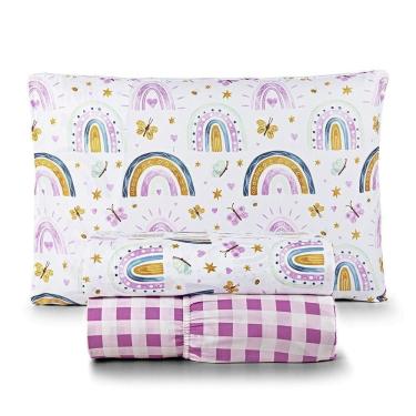 Imagem de Jogo De Cama Tutti Kids 200 Fios Solteiro 03 Peças 100% Poliéster - Rainbow