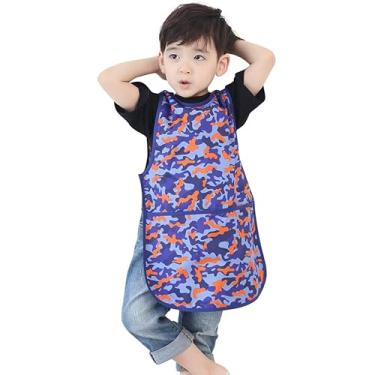 Imagem de Avental infantil Plie impermeável sem mangas com bolsos para idades de 1 a 8 anos da Plie, Blue Camo, Large