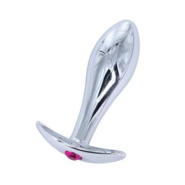 Imagem de Plug Anal De Aço Tamanho P Com Pedra Controle Térmico Relaxamento Plug Anal Aço PL135P (PINK)
