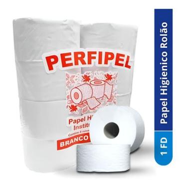 Imagem de Papel Higienico Rolão Industrial com 8 Rolos Branco Folha Simples - Ge