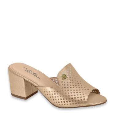 Imagem de Tamanco Feminino Modare Salto Baixo Grosso Conforto 7109.475, Dourado 