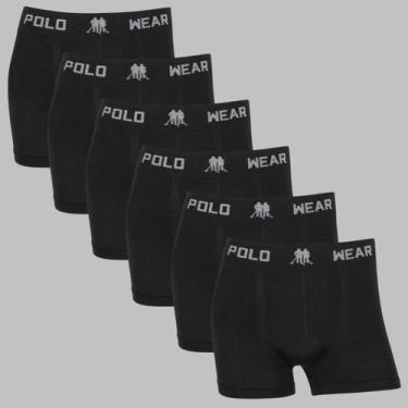 Imagem de Kit 6 Cuecas Boxer Masculina Polo Wear Seamless Microfibra, Preto, G