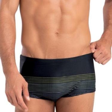 Imagem de Sunga Adulto Mash Slip Estampada Forrada com Cordão de Regulagem Moda Praia FPS 50 masculino Verão-Masculino