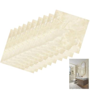 Imagem de Placa Adesiva Marmore 3D kit 10 uni Papel de Parede Autocolante Casa Banheiro Cozinha Reforma Obra Decoraçao Ambiente