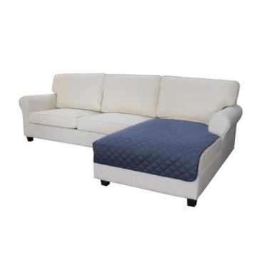 Imagem de Sofá Slipcover Easy-Going em forma de L secional azul escuro