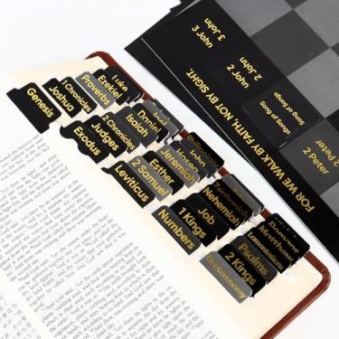 Imagem de Black Gold-Foil Bible Tabs – Versão atualizada laminada à prova d'água para estudiosos da Bíblia, serve para todas as principais traduções da Bíblia, design resistente a rasgos para estudo das