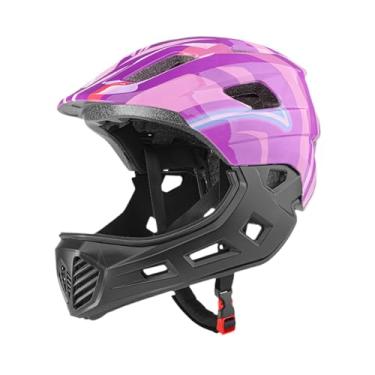 Imagem de Aymzbd Capacete infantil para ciclismo, equipamento para crianças, capacete de bicicleta para ciclismo de montanha, Roxo