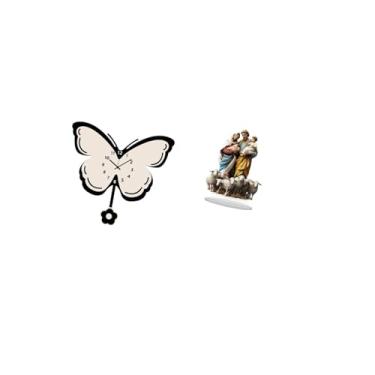 Imagem de Fenteer Relógio de Parede de Borboleta de Acrílico para Escritório, Sala de Jantar, Quarto Infantil, Decoração de Mesa de Fazenda, Enfeite de Mesa Exclusivo F