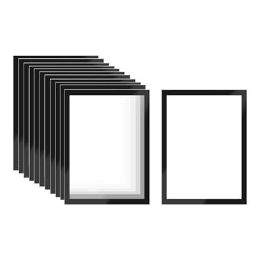 Imagem de KiBcsLic Conjunto de 12 peças de porta-documentos, moldura para exibição de informações, quadro branco, porta-avisos de vidro para casa e shopping.