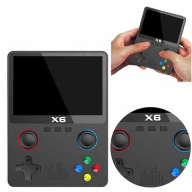 Imagem de X6 Console De Vídeo Game Retro Portátil 3,5 polegadas Tela 10000 + Jogos Clássicos, Sistema Linux, Suporte para TV, TF 64GB (Preto)