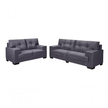 Imagem de Sofá Julia Conjunto 2 E 3 Lugares Império Estofados Suede Cinza 380