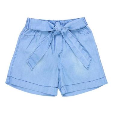 Imagem de Short Menina Jeans Claro Infantil com Amarração - Era Uma Vez, 18M, Je