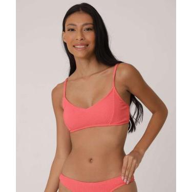 Imagem de Top Biquíni Textura Bojo Removível Marisa-25077, Laranja, M