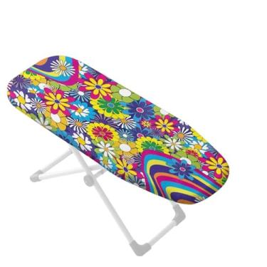 Imagem de Batyqompu Mini capa de tábua de passar roupa com padrão margarida, apenas capa de poeira para tábua de passar roupa, protetor de tábua de ferro de mesa antiderrapante - resiste a manchas, 35 x 61 cm