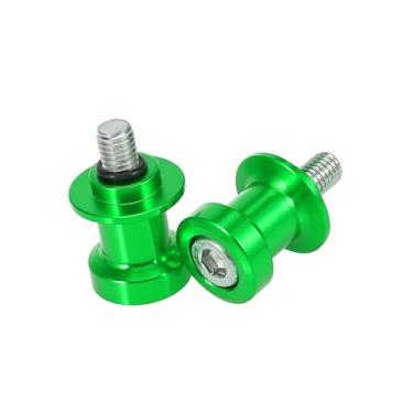 Imagem de A ABSOPRO 2 peças 8 mm liga de alumínio verde motocicleta CNC braço oscilante carretel Slider forma de suporte para Honda item de substituição