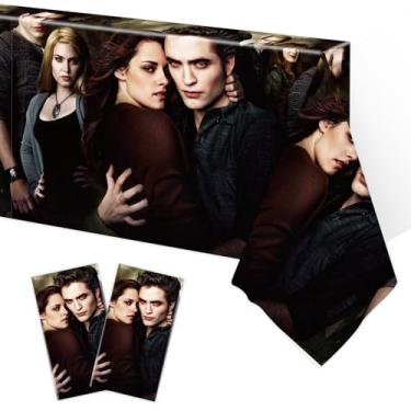 Imagem de Toalha de mesa descartável da Saga of Twilight, 2 peças, artigos de festa de aniversário, pratos de guardanapo para crianças, meninos, chás de bebê, mesas retangulares 180 x 106 cm, pacote com 2