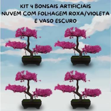 Imagem de Genérico, Kit 4 Nuvem Roxo Artificial – Bonsais com Estilo Oriental Refinado Beleza sem Manutenção