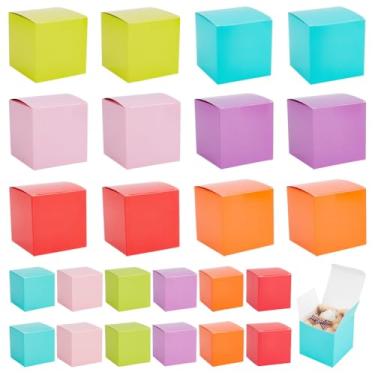 Imagem de BENECREAT 60 pacotes com 12 estilos de caixas de presente quadradas de papelão, 5 x 5 x 5 cm, caixas de papelão, cubos de papelão, para festas, casamentos, Natal, aniversários
