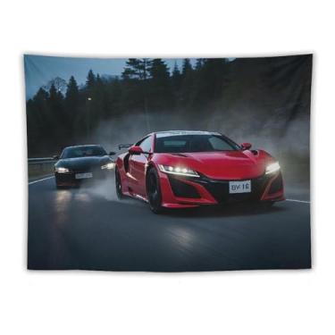 Imagem de HouLaiZhe JDM Tapeçaria de carro Nsx Vs R34 Racing Cool Jdm para pendurar na parede quarto decoração de casa tapeçarias estética piquenique decoração de parede arte de parede para dormitório sala de