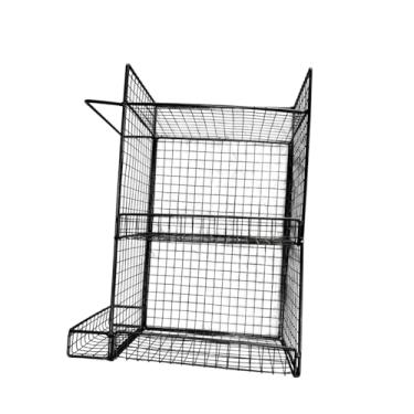 Imagem de IEUDNS Cesto de parede para legumes, compacto, estável e que economiza espaço, em tela metálica, ideal para gengibre, ovos e lanches.