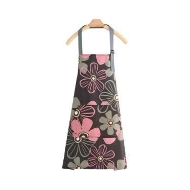 Imagem de Avental De Cozinha Ajustável E Impermeável Com Bolsos Para Cozinhar, A