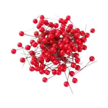 Imagem de Enfeites De Natal Em Forma De Frutas Vermelhas Douradas 50 Peças Decor