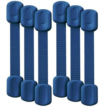 Imagem de Bates- Fechaduras de alça de segurança para crianças, pacote com 6, fechaduras pretas para armário de bebê, fechaduras de vaso sanitário à prova de bebê, fechaduras de gaveta à prova de crianças