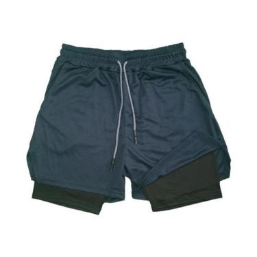 Imagem de Shorts de Fitness Masculino - Secagem Rápida, Respirável, Cintura Elás