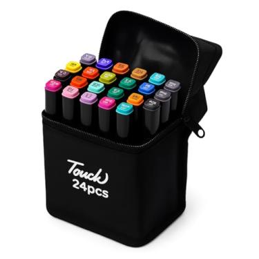 Imagem de Canetinha Touch 24 Cores Ponta Dupla para Colorir com Traço Fino