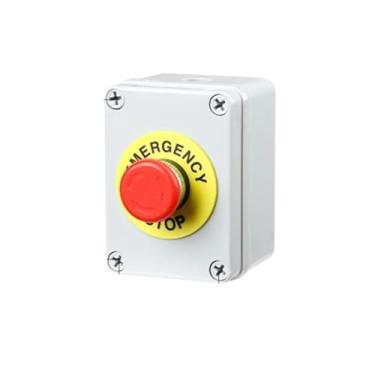 Imagem de SOMKB Caixa de botão à prova d'água, interruptor de parada de emergência, redefinição de fonte de alimentação, controle elétrico do motor do elevador com travamento automático (tipo 4)
