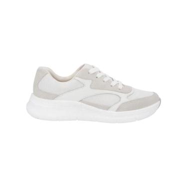 Imagem de Tênis Feminino Usaflex Couro Casual Cadarço Branco-Feminino