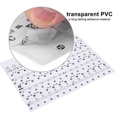 Imagem de Generic Adesivo de Teclado de Piano Removível Transparente para Pianos Eletrônicos, Fácil de Usar e Remover, para Crianças e Iniciantes, Preto, 11 X 7,4", Adequado para Teclas 61/88 (Preto)