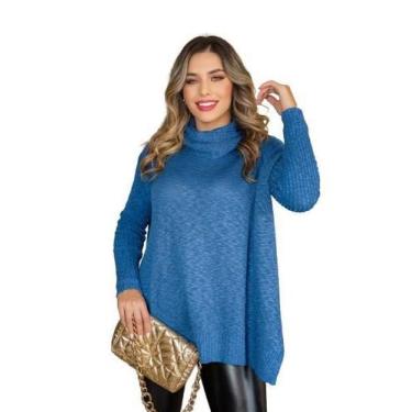 Imagem de  Blusa Poncho de tricot feminino moda outono/inverno  SKU319 - Três To