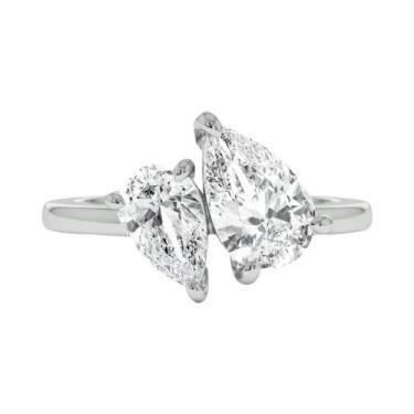 Imagem de Anel De Dedo Feminino Em Prata Esterlina 925 Com Zircônia Cúbica Trans