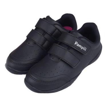 Imagem de Tenis infantil feminino pampili honey escolar colegial, Preto, Preto, 