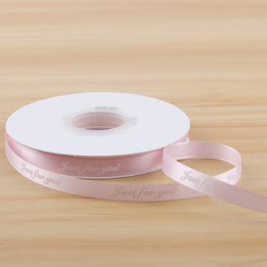 Imagem de Fita rosa clara fina apenas para você, 1 cm de largura, material de seda para buquê de flores DIY, embrulho de presente, embalagem de bolo e projetos de arte