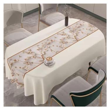 Imagem de Toalha de mesa retangular, impermeável, à prova de derramamento e sem rugas, decoração de mesa de cozinha, tapete de mesa de tecido para festa de Natal (3.140 x 200 cm)