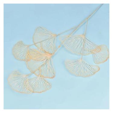 Imagem de ASDJKL Decoração de casa plantas artificiais douradas folha de bordo decoração de Natal casa sala de estar mesa decoração festa casamento feriado arranjo de flores flores artificiais (4)