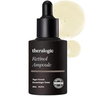 Imagem de theralogic Ampola de retinol – Soro facial de retinol coreano com vitamina A – Tratamento noturno de aperto e refinamento dos poros – Testado dermatologicamente, fórmula vegana, 1,01 ml.